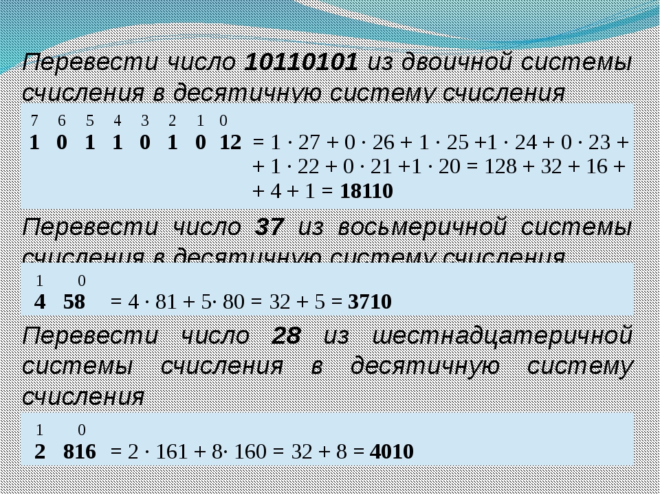 Натуральное число в двоичную систему